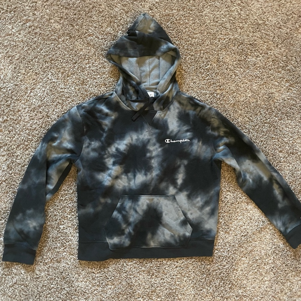 Navy blue Champion Tye-Dye Hoodie